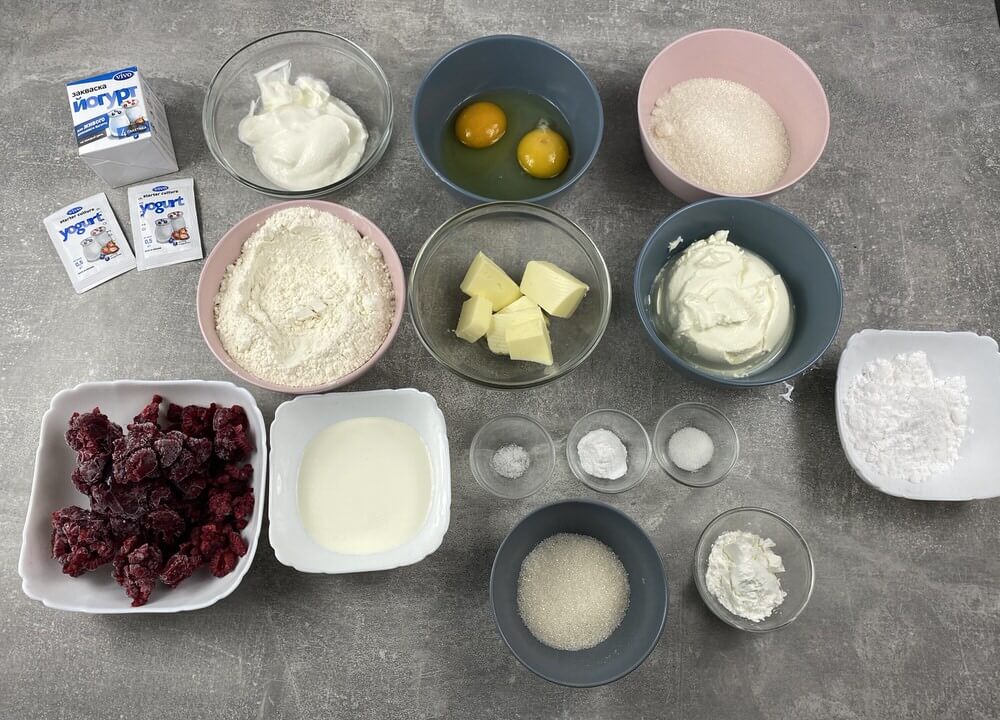 Інгредієнти для йогуртового кексу